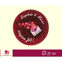 Best Hochzeitsaufkleber | Liebesbrief mit Herzen  "wir sagen Ja" Einladungskarten