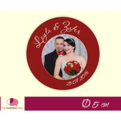 Outlet Hochzeitsaufkleber | personaliserbar mit eigenem Foto Einladungskarten
