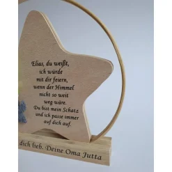 Outlet Hochzeitsdeko oder Geschenk für Schulkind / Erinnerung an Verstorbene / Stern im Ring mit Engel / Einschulungsgeschenk Kinder Einschulung