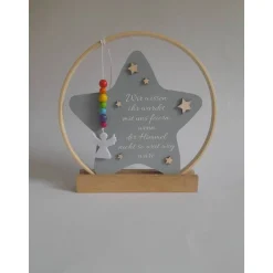 Best Hochzeitsdeko oder Geschenk für Schulkind / Erinnerung an Verstorbene / Stern im Ring mit Engel / Einschulungsgeschenk Hochzeitsdeko