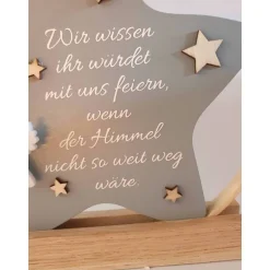 Best Hochzeitsdeko oder Geschenk für Schulkind / Erinnerung an Verstorbene / Stern im Ring mit Engel / Einschulungsgeschenk Hochzeitsdeko