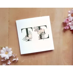 Einladungskarten|Das Moment Hochzeitsdesign Initialen Aquaflowers Printable DIY