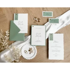 Hot Hochzeitseinladung - „Modern Greenery“ - Modernes & detailreiches Design - verschiedene Farben - Hochze Einladungskarten