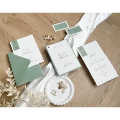 Hot Hochzeitseinladung - „Modern Greenery“ - Modernes & detailreiches Design - verschiedene Farben - Hochze Einladungskarten