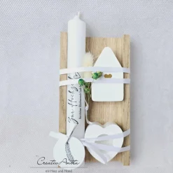 Hochzeitsgeschenke|CreativAnita Hochzeitsgeschenk - Geschenkset mit Beton-Haus, Kerze, Kerzenständer und Trockenblumen dekoriert