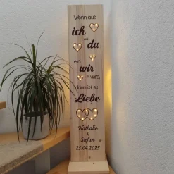 Discount Hochzeitsgeschenk Geschenk zur Hochzeit / Jubiläum Du und Ich personalisiert beleuchtet Gastgeschenke