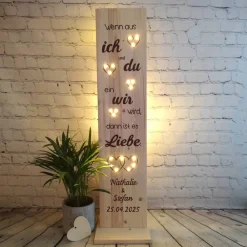 Discount Hochzeitsgeschenk Geschenk zur Hochzeit / Jubiläum Du und Ich personalisiert beleuchtet Gastgeschenke