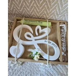 Best Hochzeitsgeschenk Infinity-Schleife mit Herz, Kerze & Namensröhrchen – Personalisiertes Set zur Hochzeit & Verlobung Hochzeitsgeschenke
