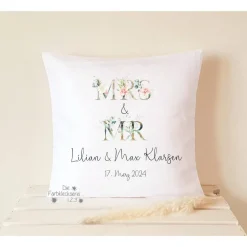 New Hochzeitsgeschenk Kissen minimalistisch Hochzeitskissen Geschenk zur Hochzeit personalisiert Namen Dekokissen Hochzeitsgeschenke