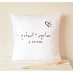New Hochzeitsgeschenk Kissen minimalistisch Hochzeitskissen Geschenk zur Hochzeit personalisiert Namen Dekokissen Hochzeitsgeschenke