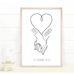 Clearance Hochzeitsgeschenk personalisiert Wandbild Poster Hochzeitsgeschenke