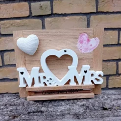 Geldgeschenke|Lilly-ART_Bauchabdrücke Hochzeitsgeschenk Schriftzug Mr. & Mrs. aus Raysin für Geldgeschenk mit Herzen