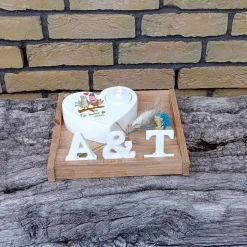 Hot Hochzeitsgeschenk Teelichthalter Herz mit Buchstaben aus Raysin Hochzeitsdeko