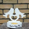 Best Hochzeitsgeschenk Teelichthalter mit Hochzeitstauben aus Raysin Hochzeitsdeko