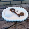 New Hochzeitsgeschenk Verlobungsgeschenk ovale Schale „Schlüssel zu meinem Herzen“ Hochzeitskerzen