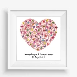 Hochzeitsgästebuch|MADYES Hochzeitsgästebuch Leinwand personalisiert – Fingerabdruck Wedding Tree mit Namen – Geschenk für Brautpaar 50x50 cm