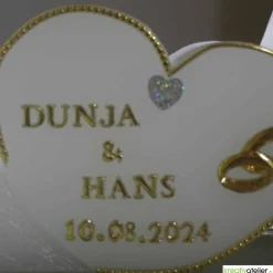 Clearance Hochzeitskerze 2 Dochte - Doppelherz mit zwei Teelichten, Traukerze, Außergewöhnliche Hochzeitskerze, 2 Dochtkerze Hochzeitskerzen