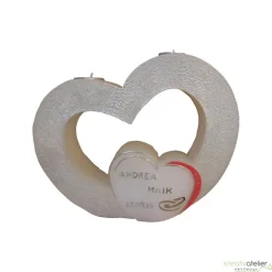 Clearance Hochzeitskerze 2 Dochte - Doppelherz mit zwei Teelichten, Traukerze, Außergewöhnliche Hochzeitskerze, 2 Dochtkerze Hochzeitskerzen