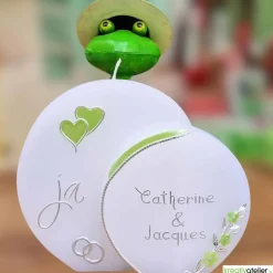 Hochzeitskerze 2 Dochte Doppelscheibe "ja", personalisiertes Hochzeitsgeschenk, Außergewöhnliche Hochzeitskerze Hochzeitskerzen