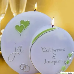 Hochzeitskerze 2 Dochte Doppelscheibe 