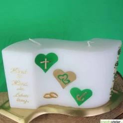 Hochzeitskerzen|Kreativatelier A & V Hochzeitskerze 2 Dochte Doppelwelle, Außergewöhnliche Hochzeitskerze, Doppelhochzeitskerze, Hochzeitskerze ausgefallen