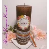 Clearance HOCHZEITSKERZE * Rustikkerze * mit Monogram/Initialien des Brautpaares, Spitzenband, Satinbändern im Vintage-Look Hochzeitskerzen