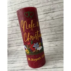Hochzeitskerzen|Verenas Farbklecks Hochzeitskerze Blumenwiese