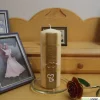 Hochzeitsalben|Kreativatelier A & V Hochzeitskerze Champagner mit Perlstreifen, Tauben und Eheringen, personalisierbar, ideal als Hochzeitsgeschenk