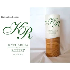 Hochzeitskerzen|Das Moment Hochzeitskerze Design Calligraphy - Holzkerze