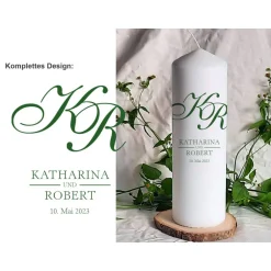 New Hochzeitskerze Design Calligraphy - Stumpenkerze Hochzeitskerzen