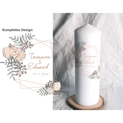 Clearance Hochzeitskerze Design Peachfuzz - Stumpenkerze Hochzeitskerzen