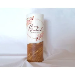 Hot Hochzeitskerze Design Rosarot - Holzkerze Hochzeitskerzen