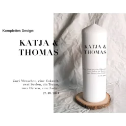 Hochzeitskerze Design Typography - Stumpenkerze Hochzeitskerzen