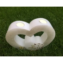 Hochzeitskerzen|Babyprince Hochzeitskerze Doppelherz mit Teelichteinsatz