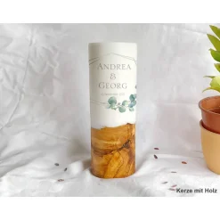 Clearance Hochzeitskerze Eukalyptus I - Holzkerze Hochzeitskerzen