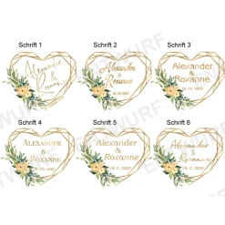New Hochzeitskerze Geometric Heart - Stumpenkerze Hochzeitskerzen