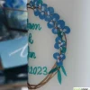Best Hochzeitskerze in Elfenbein mit goldenen Ringen und Eukalyptus, personalisierbar, edle Hochzeitsdeko Hochzeitskerzen
