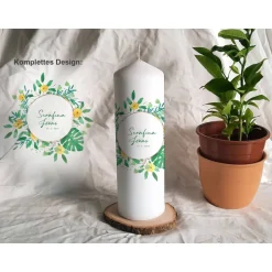 Hochzeitskerzen|Das Moment Hochzeitskerze Monstera