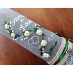 Hochzeitskerzen|Babyprince Hochzeitskerze Rustikal Rustica, Vintage-Look, Shabby, Hochzeitkerze, Brautkerze, inkl Wachsbeschriftung