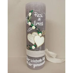 Hot Hochzeitskerze Rustikal Rustica, Vintage-Look, Shabby, Hochzeitkerze, Brautkerze, Liebende Herzen, inkl Wachsbeschriftun Hochzeitskerzen