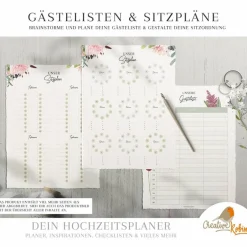 Hochzeitsalben|CreativeRobin HOCHZEITSPLANER zum Ausdrucken |  Hochzeitsplanung DIY  oder Planer für die Trauzeugin | DIN A4 | 130 Seiten