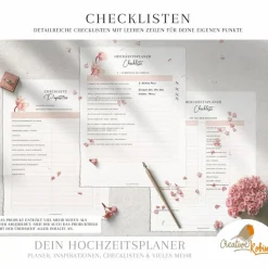 Hochzeitsalben|CreativeRobin HOCHZEITSPLANER zum Ausdrucken |  Hochzeitsplanung DIY  oder Planer für die Trauzeugin | DIN A4 | 130 Seiten