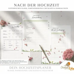 Hochzeitsalben|CreativeRobin HOCHZEITSPLANER zum Ausdrucken |  Hochzeitsplanung DIY  oder Planer für die Trauzeugin | DIN A4 | 130 Seiten