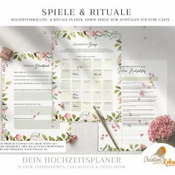 Hochzeitsalben|CreativeRobin HOCHZEITSPLANER zum Ausdrucken |  Hochzeitsplanung DIY  oder Planer für die Trauzeugin | DIN A4 | 130 Seiten