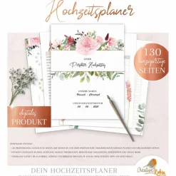 Hochzeitsalben|CreativeRobin HOCHZEITSPLANER zum Ausdrucken |  Hochzeitsplanung DIY  oder Planer für die Trauzeugin | DIN A4 | 130 Seiten