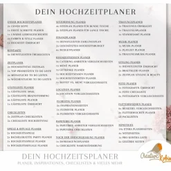 Hochzeitsalben|CreativeRobin HOCHZEITSPLANER zum Ausdrucken |  Hochzeitsplanung DIY  oder Planer für die Trauzeugin | DIN A4 | 130 Seiten