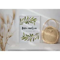 Discount Hochzeitsposter Olivenzweige Geschenk Hochzeit Poster Hochzeit - Hochzeitsgeschenk personalisiert - Hochzeitstag Geschen Hochzeitsgeschenke
