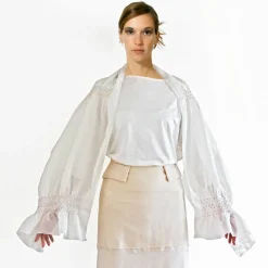 Clearance HOCHZEITSSCHAL mit HANDSMOCK farbige Punkte Brautstolen & -Boleros