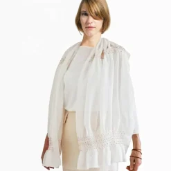 Clearance HOCHZEITSSCHAL mit HANDSMOCK farbige Punkte Brautstolen & -Boleros