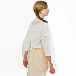 Clearance HOCHZEITSSCHAL mit HANDSMOCK farbige Punkte Brautstolen & -Boleros